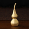 Brass Hollow Tilted Head Gourd Statue Ornament, Feng Shui Table Home Decoration, Raw(Unplated), 20x55mm