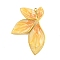 Ion Plating(IP) 304 Stainless Steel Pendants, with Enamel, Real 18K Gold Plated, Leaf Charm, Gold, 34x23x2.5mm, Hole: 1.4mm