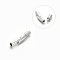 Tarnish Resistant Column 304 Stainless Steel Bayonet Clasps, Stainless Steel Color, 30x5mm, Hole: 3mm