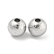 Brass Textured Beads, Cadmium Free & Nickel Free & Lead Free, Round, Real Platinum Plated, 10x9mm, Hole: 2~2.2mm