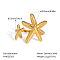 Ocean Themes Stainless Steel Adjustable Cuff Rings for Women, Golden, Starfish, Starfish 1: 10.5mm, Starfish 2: 20.3mm, Inner Diameter: Adjustable