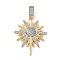 Brass Micro Pave Cubic Zirconia Pendants, Sun, 29x24x4mm, Hole: 5x3mm