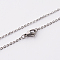Tarnish Resistant 304 Stainless Steel Cable Chain Necklaces, with Lobster Claw Clasps, Stainless Steel Color, 20.5 inch(52.1cm)