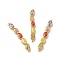 Rack Plating Brass Colorful Cubic Zirconia Connector Charms, Cadmium Free & Lead Free, Oval Links, Real 18K Gold Plated, 40.5x5x3.5mm, Hole: 1.2mm