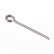 Tarnish Resistant 304 Stainless Steel Eye Pin, Stainless Steel Color, 15mm, Hole: 2mm, Pin: 0.7mm