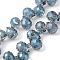 Electroplate Glass Beads Strands, Teardrop, Steel Blue, 10~11x8mm, Hole: 1mm, about 93pcs/strand, 62cm