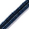 Electroplated Non-magnetic Hematite Beads Strands, Disc, Blue Plated, 4x1.5~2mm, Hole: 1mm, about 250~252pcs/strand, 15.98''(40.6cm)