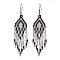 Boho 304 Stainless Steel with Glass Dangle Stud Earring, Rhombus, WhiteSmoke, 81x26mm