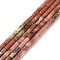 Natural Plum Blossom Jasper Beads Strands, Column, 13x4mm, Hole: 1.4mm, about 28~32pcs/strand, 15.63''(39.7cm)