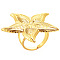 Stylish 304 Stainless Steel Cuff Ring, Star Design for Men and Women, Golden, 32mm, Inner Diameter: 17mm
