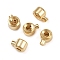 Brass Crimp Beads, Cadmium Free & Lead Free, Flat Round, Real 24K Gold Plated, 4.5x3x2.5mm, Hole: 1.2mm