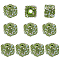 OLYCRAFT 10Pcs 14mm Rhinestone Cube Beads Green Clay Beads Rhinestone Clay Pave Cube Beads with 4mm Large Hole Polymer Crystal Beads Pave Disco Cube Beads for Necklace Bracelet Jewelry Making