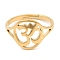 Ion Plating(IP) 304 Stainless Steel Yoga Adjustable Ring for Women, Real 18K Gold Plated, Inner Diameter: 16.4mm