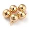 Brass Links, Long-Lasting Plated, with Threaded Hole, Round, Real 24K Gold Plated, 12x9mm, Hole: 1.6mm, Inner Diameter: 2mm