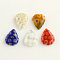 Handmade Millefiori Glass Cabochons, teardrop, Mixed Color, 14x10x3mm
