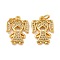 Brass Micro Pave Cubic Zirconia Charms, with Jump Ring, Real 18K Gold Plated, Girl, Clear, 15.5x11x2mm, Jump Ring: 5x0.8mm, Inner Diameter: 3.2mm