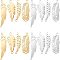 UNICRAFTALE 16pcs 2 Colors 4 Styles Stainless Steel Leaf Links Leaf Link Connector Charm Links 1.4-1.8mm Hole Metal Linking Connectors Leaf Links for Jewelry Making, about 26/33mm Long