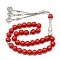 Red Synthetic Turquoise Beaded Wrap Bracelet, with Trinity Knot Charms