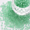 8/0 Transparent Glass Seed Beads, Round Hole, Frosted Colours, Round, Medium Aquamarine, 3~4x2~3mm, Hole: 0.8mm, about 15000pcs/Pound