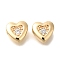 Brass Micro Pave Cubic Zirconia, Star, Oval, Heart, Hexagon, Beads, Golden, 7x8x3.5mm, Hole: 0.9mm