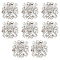 1-Hole Brass with Glass Rhinestone Shank Button, Flower, Silver, 26x24x10.5mm, Hole: 1.8mm, 8pcs/box