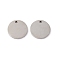 Non-Tarnish 201 Stainless Steel Pendants, Flat Round Charm, Stainless Steel Color, 15x1.5mm, Hole: 1.4mm