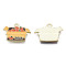 Alloy Enamel Pendants, Cadmium Free & Lead Free, Light Gold, A Box of Oranges, Coral, 15x20x1.5mm, Hole: 1.6mm