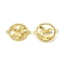 Brass Micro Pave Clear Cubic Zirconia Connector Charms, Cadmium Free & Nickel Free & Lead Free, Ring with Birds Links, Golden, 18x23x4mm, Hole: 1.6mm
