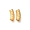 Ion Plating(IP) 304 Stainless Steel Curved Tube Beads, Real 18K Gold Plated, 14x5mm, Hole: 1.8mm