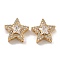 Brass Micro Pave Cubic Zirconia Beads, Nickel Free, with Glass, Clear, Star, Real 18K Gold Plated, 11x12x6mm, Hole: 1mm