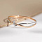 925 Sterling Silver Criss Cross Finger Rings, with Clear Cubic Zirconia, Mixed Color, US Size 6(16.5mm)