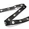 Flat Imitation Leather Cords, with Brass Eyelets, Garment Accessories, Black, 19x1.5mm, about 7.11~7.66 Yards(6.5~7m)/pc