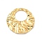 Ion Plating(IP) 304 Stainless Steel Pendants, Textured, Round Ring Charm, Real 18K Gold Plated, 35x34.5x2.5mm, Hole: 15.5mm