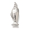 Rack Plating Brass Micro Pave Cubic Zirconia Pendants, Cadmium Free & Lead Free, Long-Lasting Plated, Fish, Stainless Steel Color, 23x9x7mm, Hole: 3mm