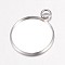 Tarnish Resistant 304 Stainless Steel Pendant Cabochon Settings, Plain Edge Bezel Cups, Flat Round, Stainless Steel Color, Tray: 18mm, 24x20x1.8mm, Hole: 3.5mm
