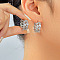 Exquisite Brass Clear Cubic Zirconia Teardrop Hoop Earrings, Silver, 20x10mm