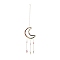 Crystal Chandelier Glass Teardrop Pendant Decorations, Hanging Sun Catchers, with Natural & Synthetic Gemstone Chips Beads, Moon, 518mm