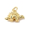 Rack Plating Brass Pendants, with Jump Ring Cadmium Free & Nickel Free & Lead Free, Dinosaur, Real 18K Gold Plated, 9x15x5mm, Hole: 3.6mm