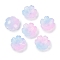 Transparent Spray Paint Glass Beads, Flower, Light Blue, 14x14x5mm, Hole: 1.5mm