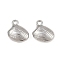 Ocean Themes Alloy Pendants, Shell Shape, Platinum, 14x12.5x5mm, Hole: 1.8mm