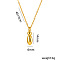 304 Stainless Steel Chunky Initial Pendant Necklaces, Real 18K Gold Plated, Letter I, 15.75 inch(40cm)