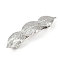 Alloy with Iron Clip Hair Barrettes, Hair Accessories for Women Girls, Platinum, Leaf, 21x90x15mm