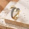Brass Rings, with Micro Pave Cubic Zirconia, Cadmium Free & Lead Free, Platinum & Golden, Inner Diameter: 19mm