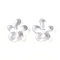 Handmade Lampwork Beads, Flower, Clear, 18~18.5x17~17.5x4~5mm, Hole: 3~4mm