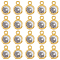Brass Cubic Zirconia Charms, Flat Round Charm, Clear, Real 18K Gold Plated, 8.5x6x2.5mm, Hole: 1.2mm, 20pcs/box