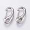 Tarnish Resistant 304 Stainless Steel Push Gate Snap Keychain Clasp Findings, Stainless Steel Color, 21x11x5mm