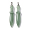 Natural Green Aventurine Big Pendants, Sword Charms, with Rack Plating Platinum Tone Brass Snap on Bails, Lead Free & Cadmium Free, 69.5x14.5x12.5mm, Hole: 6x4mm
