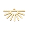 Brass Pendants, Cadmium Free & Nickel Free & Lead Free, Half Sun, Real 18K Gold Plated, 13.5x21x1mm, Hole: 1.4mm