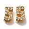 Rack Plating Number Brass Micro Pave Clear Cubic Zirconia Silde Charms, Long-Lasting Plated, Lead Free & Cadmium Free, Large Hole Bead, Real 18K Gold Plated, 8.8x5.5x4.5mm, Hole: 6.5x1.5mm