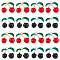 16Pcs 4 Styles Rack Plating Alloy Enamel Pendants, Cherry Charms, Mixed Color, 14.5x15x7mm, Hole: 1.4mm, 4pcs/style